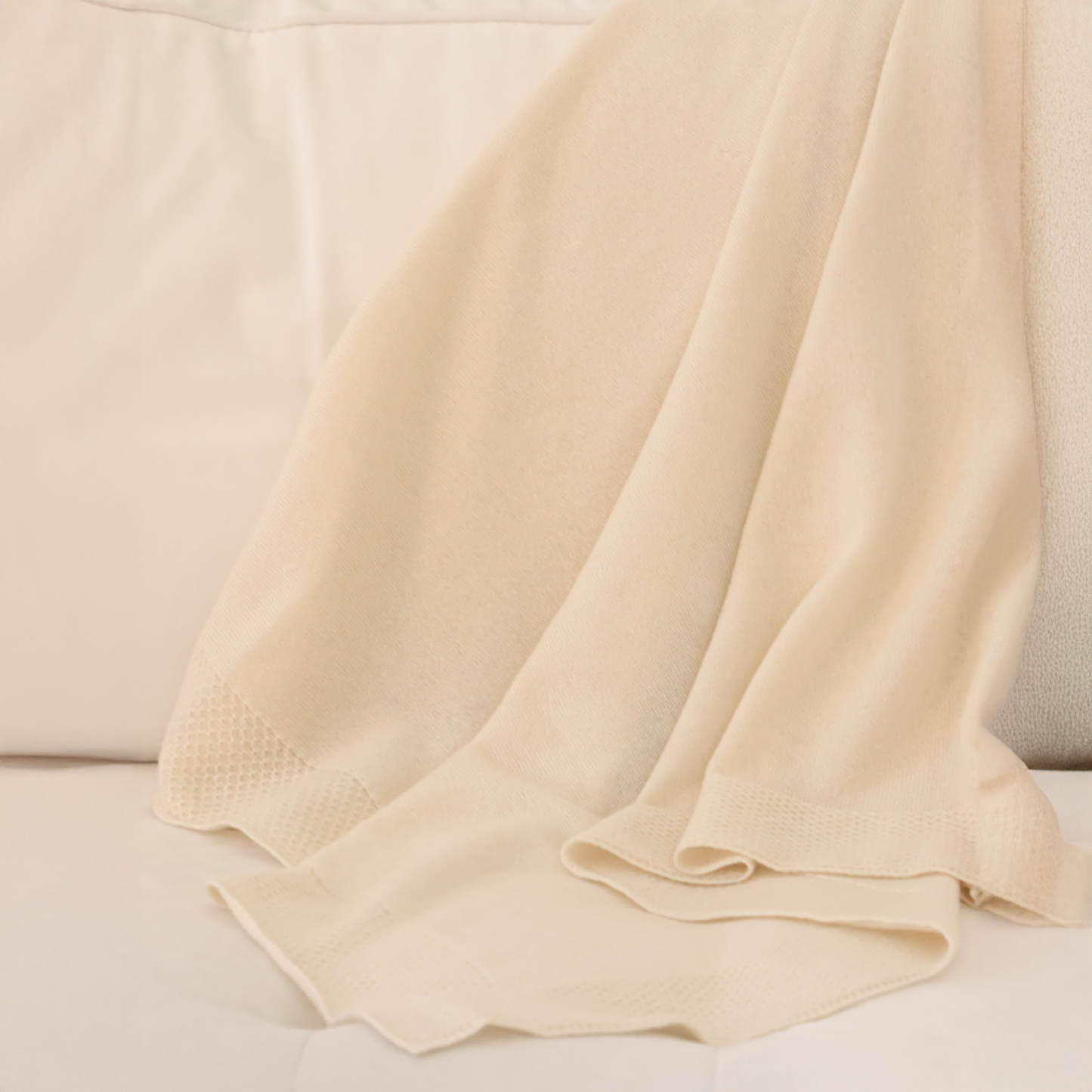 Alashan Hayden Honeycomb Edge Knit Baby Blanket - Snow