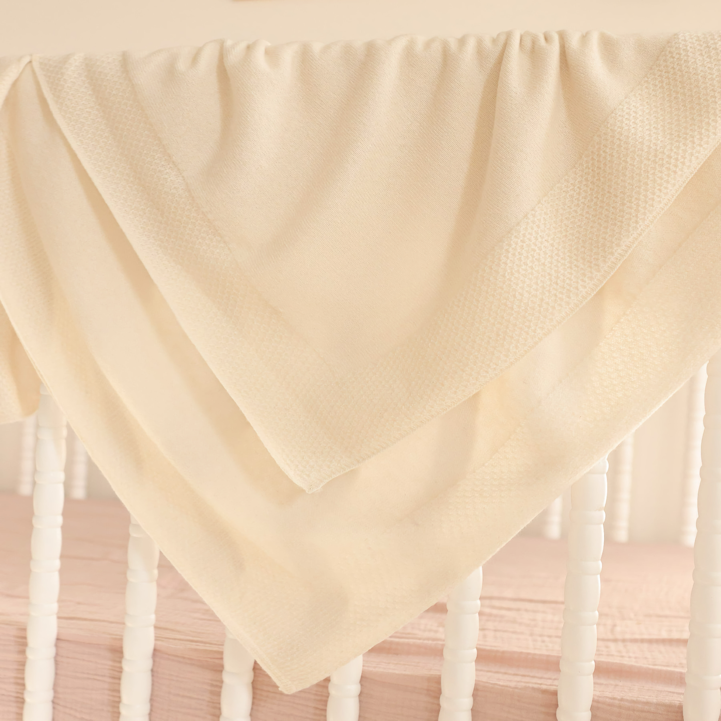 Alashan Hayden Honeycomb Edge Knit Baby Blanket - Snow