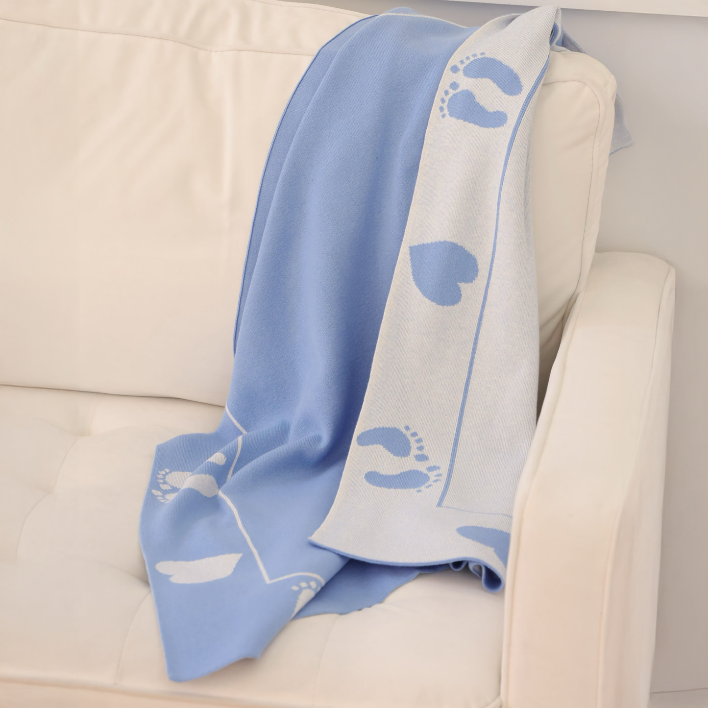 Alashan Stevie Knit Baby Blanket - Blue Lake