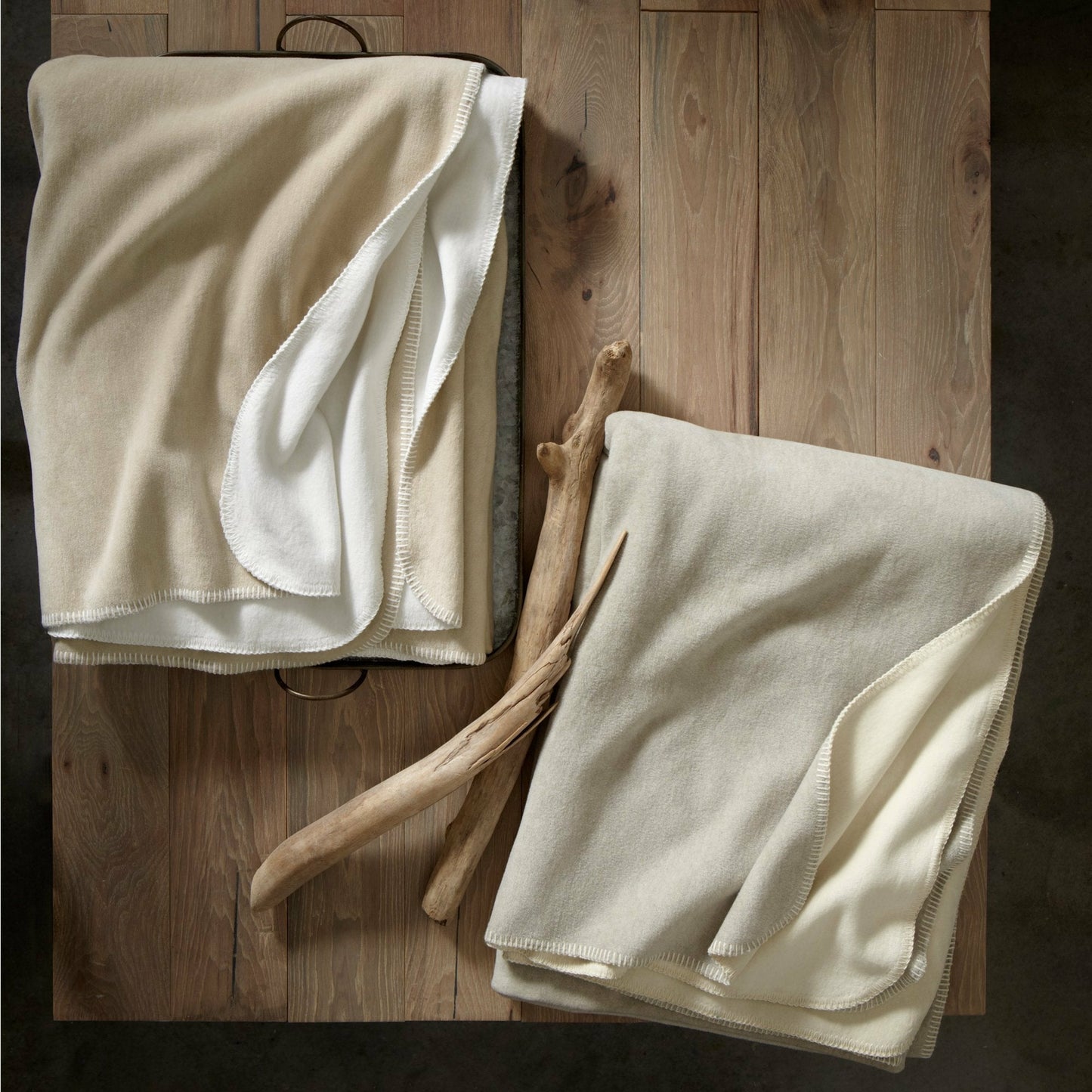 Peacock Alley Alta Blankets - Gray