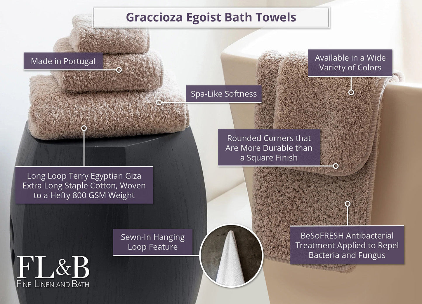 Graccioza Egoist Bath Towels - Earth (Limited Edition)