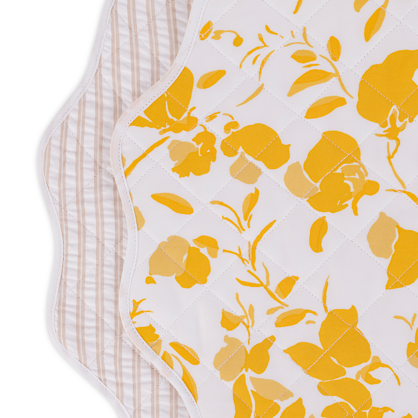 Matouk Reversible Placemat Collection - Alexandra Goldenrod/Matteo Natural