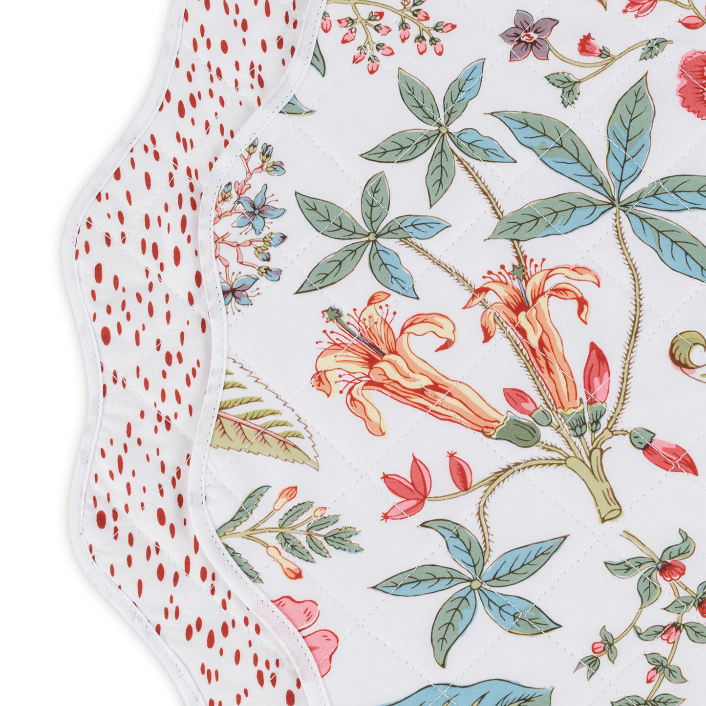 Matouk Reversible Placemat Collection - Pomegranate Pink Coral/Celine Redberry
