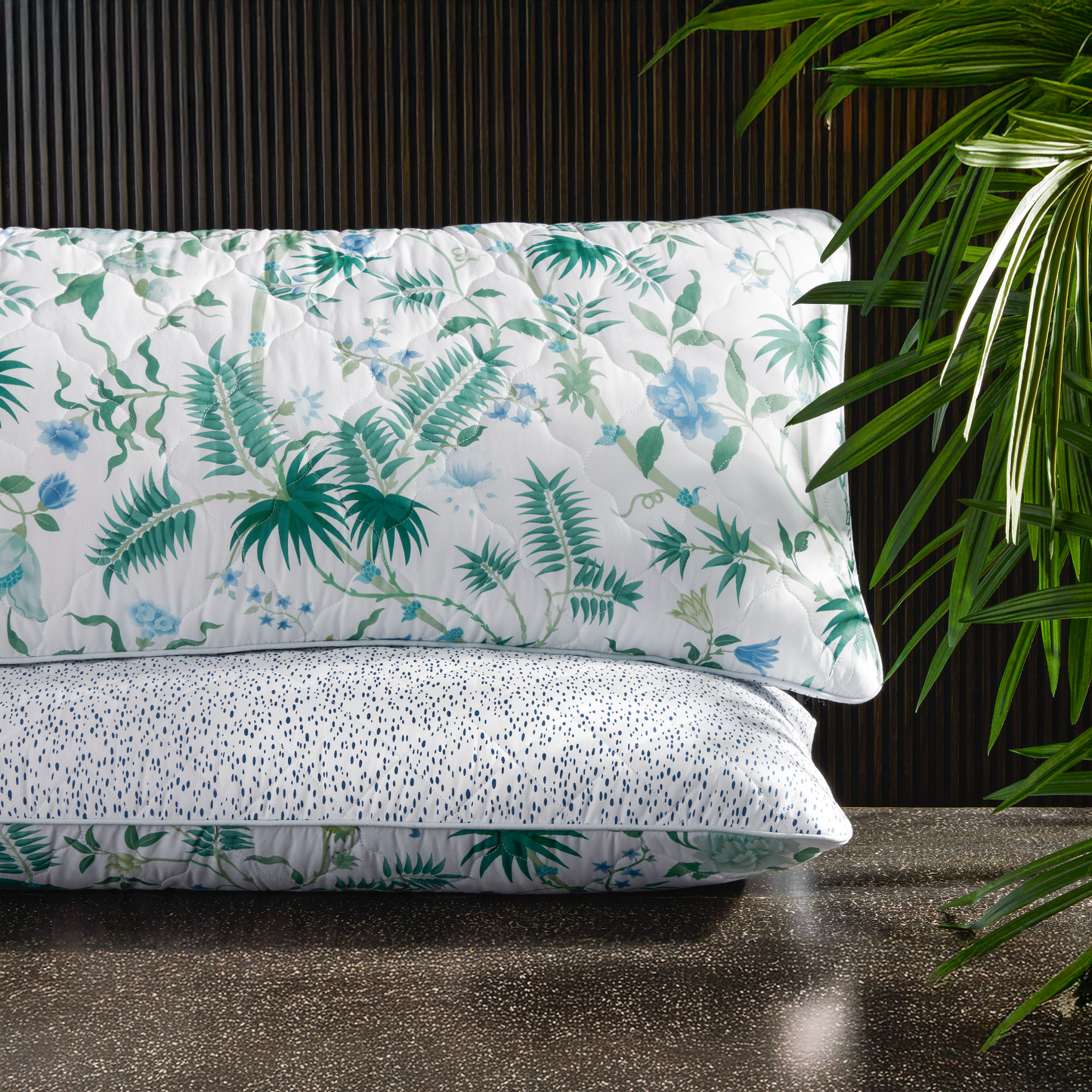 Matouk Schumacher Reversible Pillow Collection - Plamyra Emerald/Celine Blue