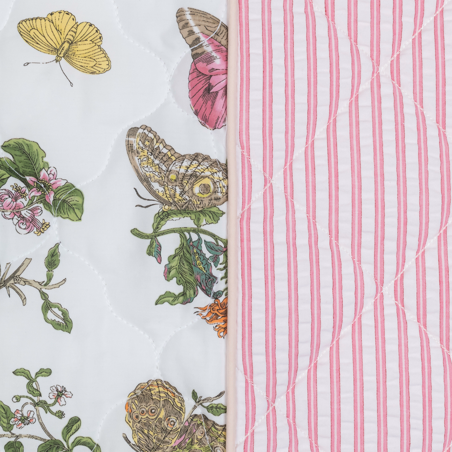 Matouk Schumacher Reversible Pillow Collection - Baudin Butterfly Pink/Matteo Peony