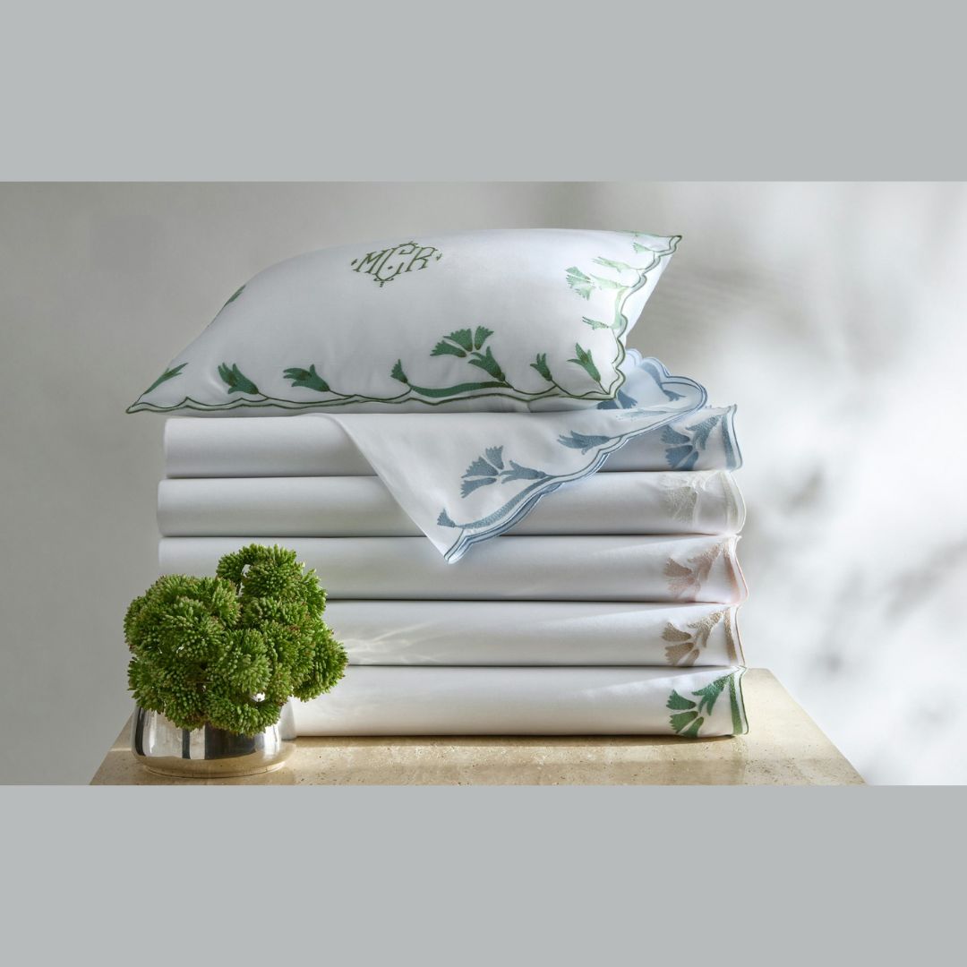 Matouk Marcella Bedding Collection - Hazy Blue