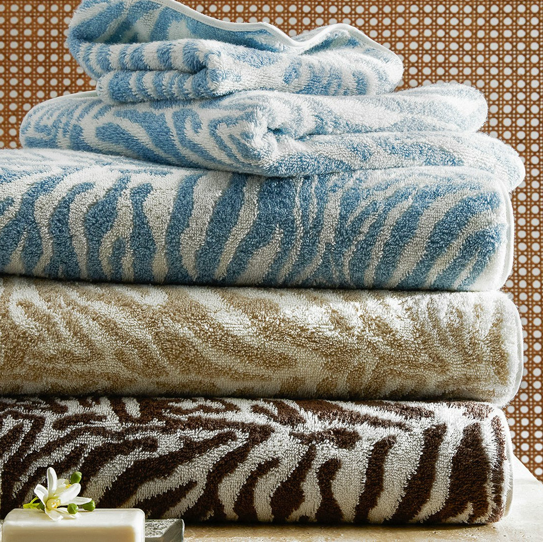 Matouk Schumacher Regine Bath Towels and Mats - Sable