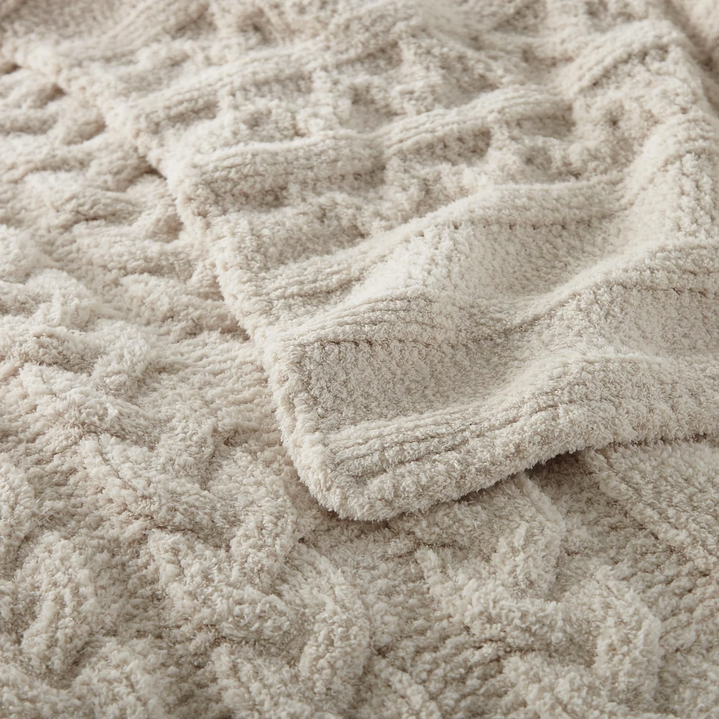 Peacock Alley Cozy Knit Throw - Linen