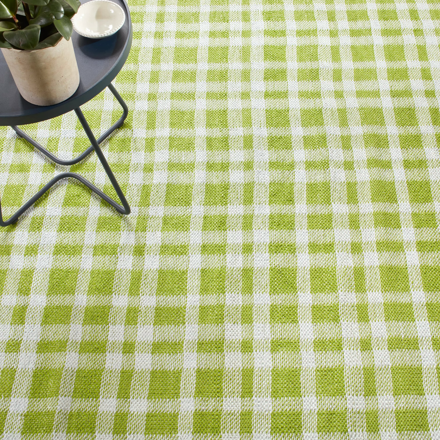 Pine Cone Hill Tattersall Handwoven Indoor/Outdoor Rug - Sprout