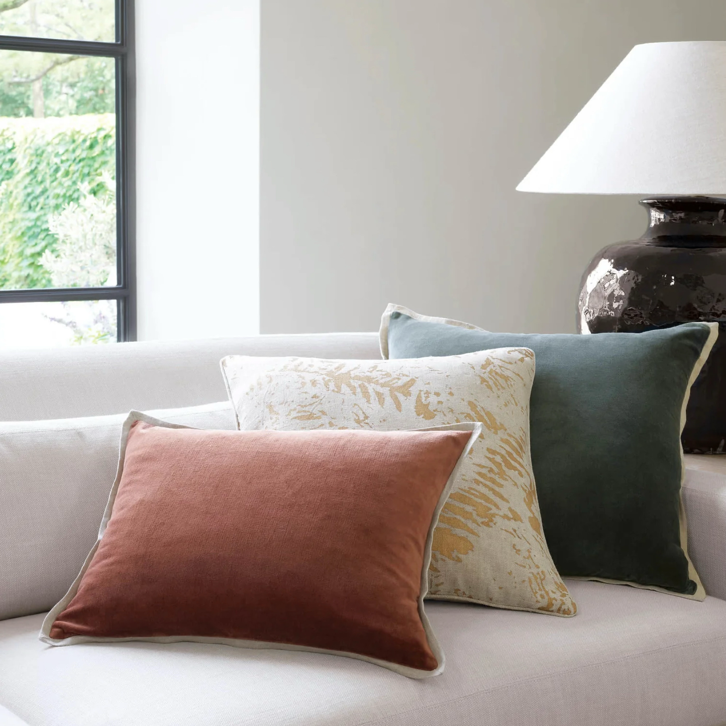 Pine Cone Hill Marie Flanagan Gehry Velvet/Linen Decorative Pillow - Everglade