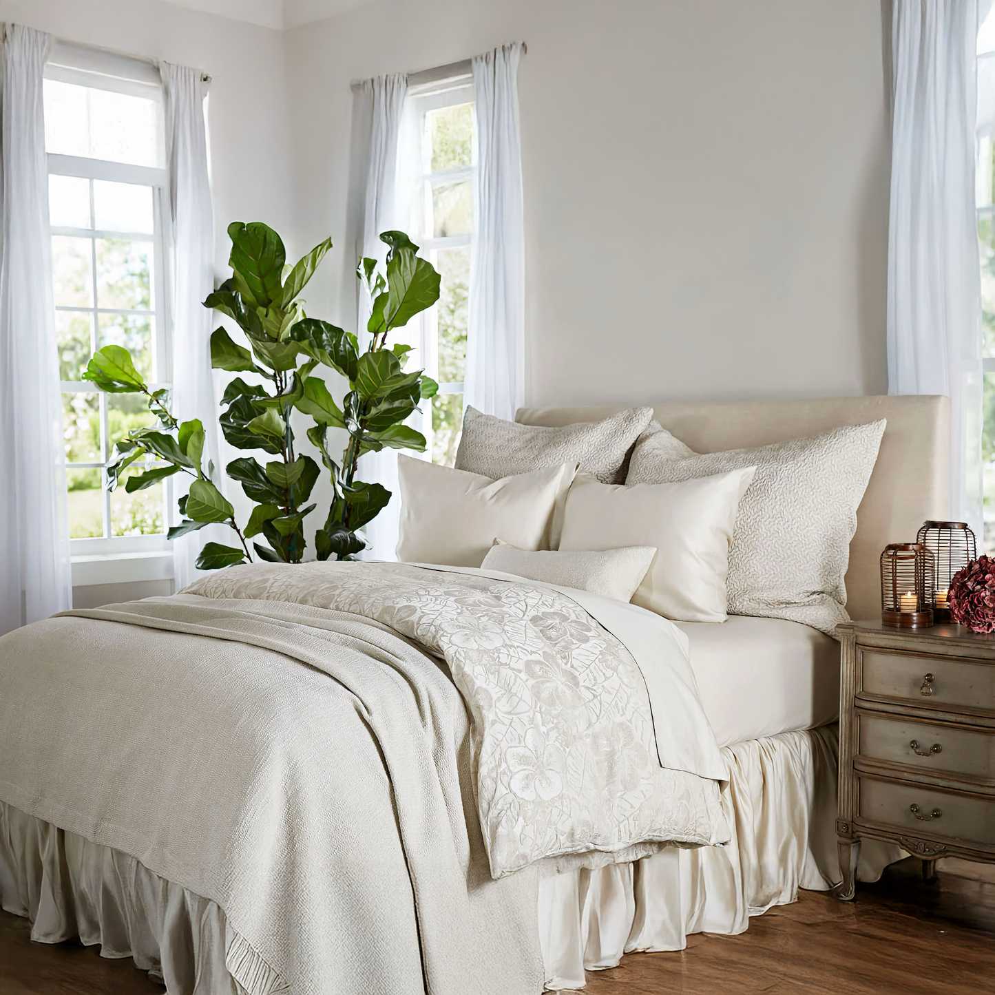 SDH Hibiscus Platinum by the Purists Bedding - Natural