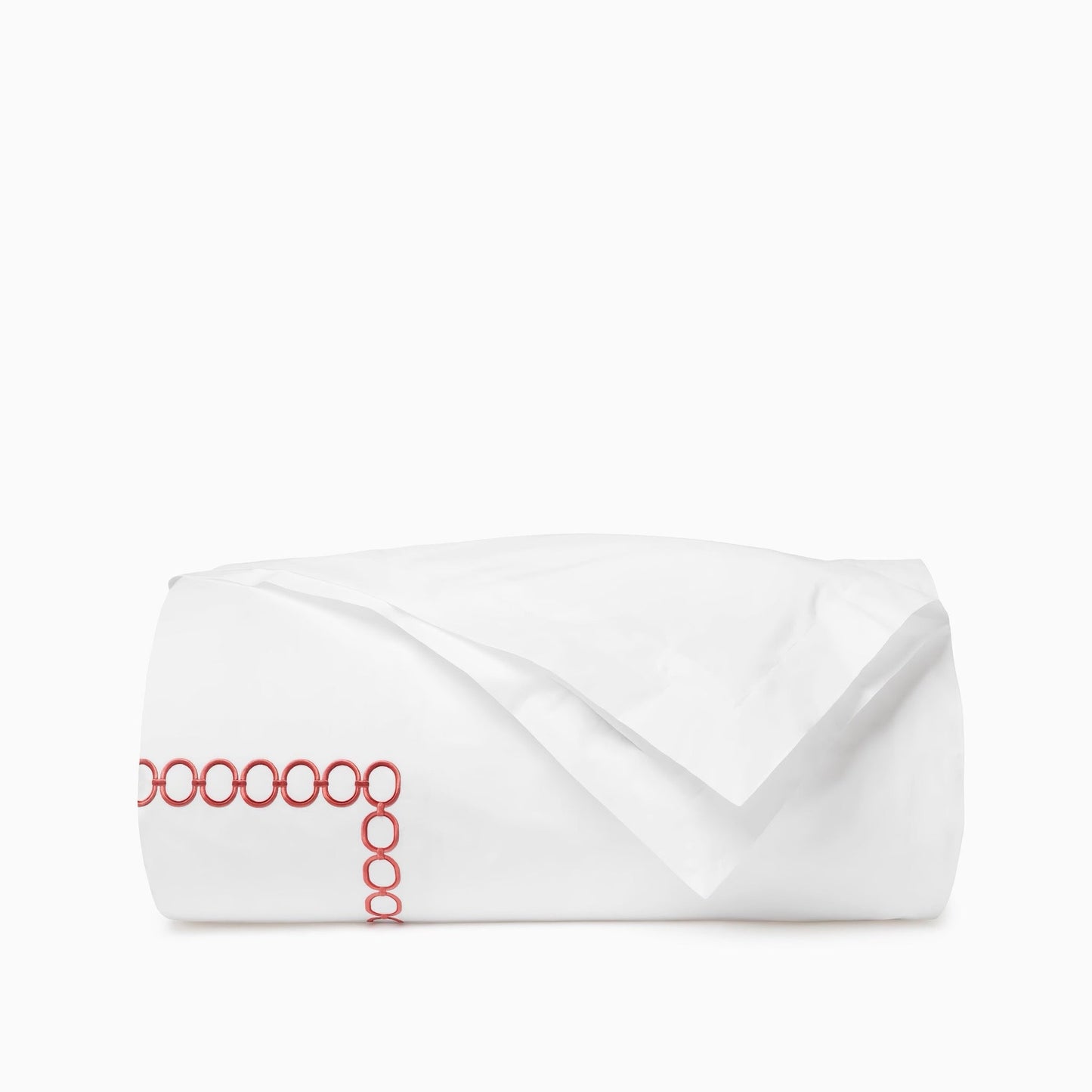 Sferra Catena Bedding - White/Persimmon