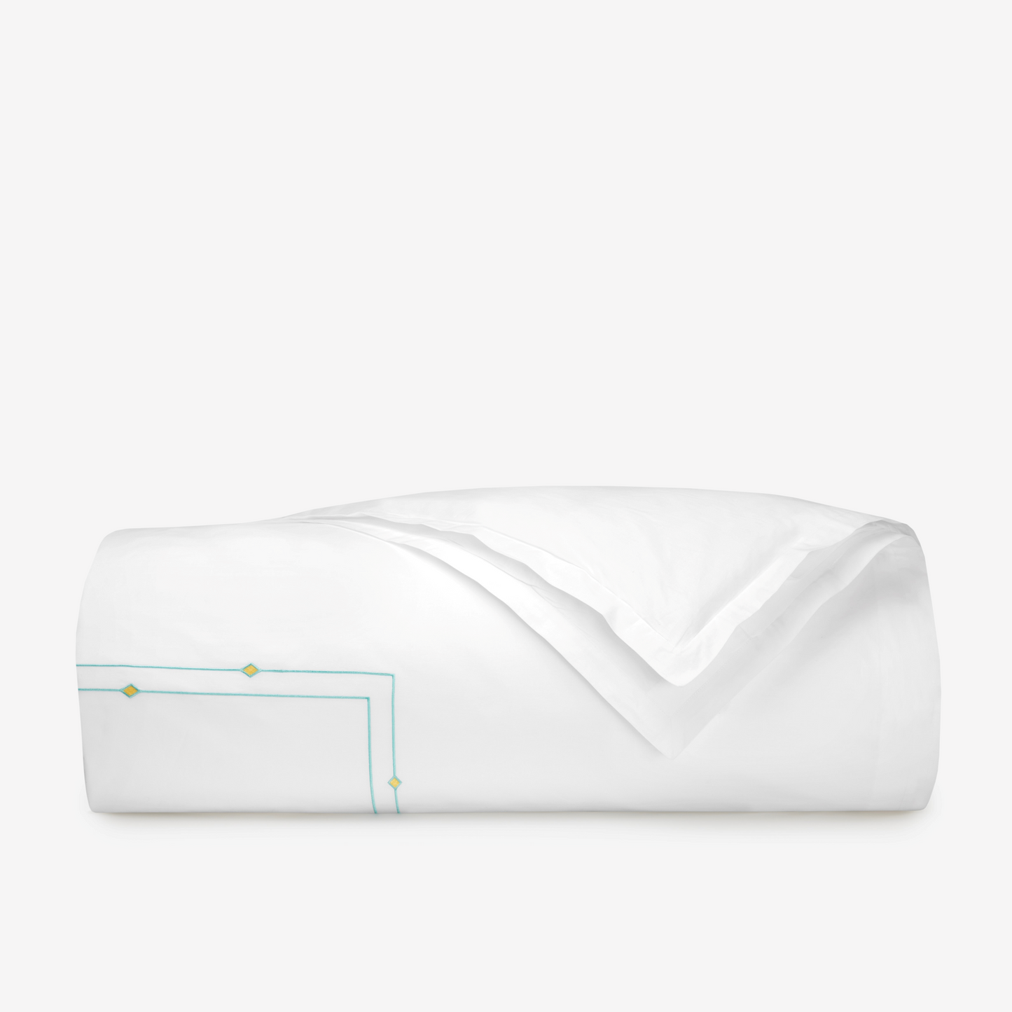 Sferra Diamantini Twin XL Bedding - White/Aqua