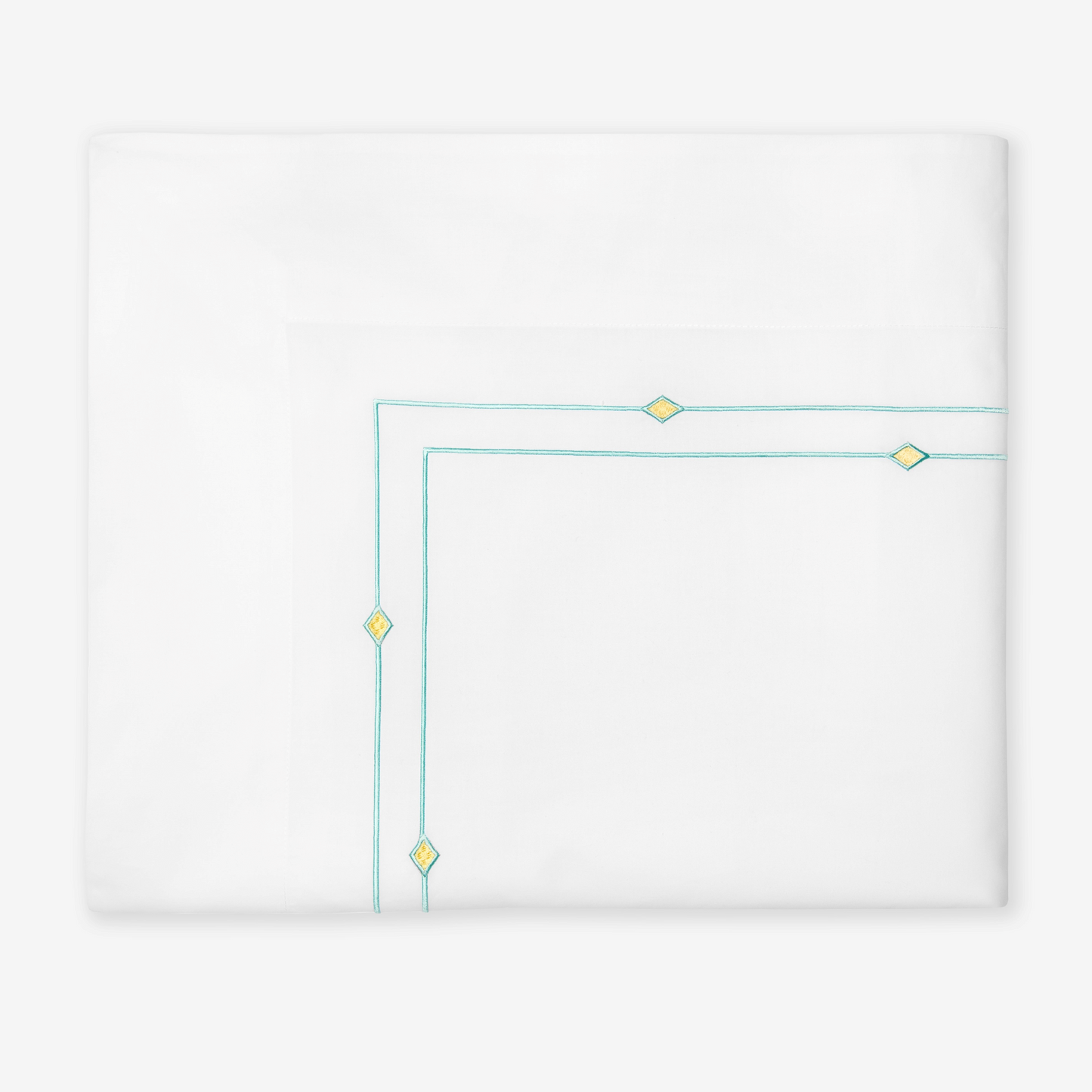 Sferra Diamantini Twin XL Bedding - White/Aqua