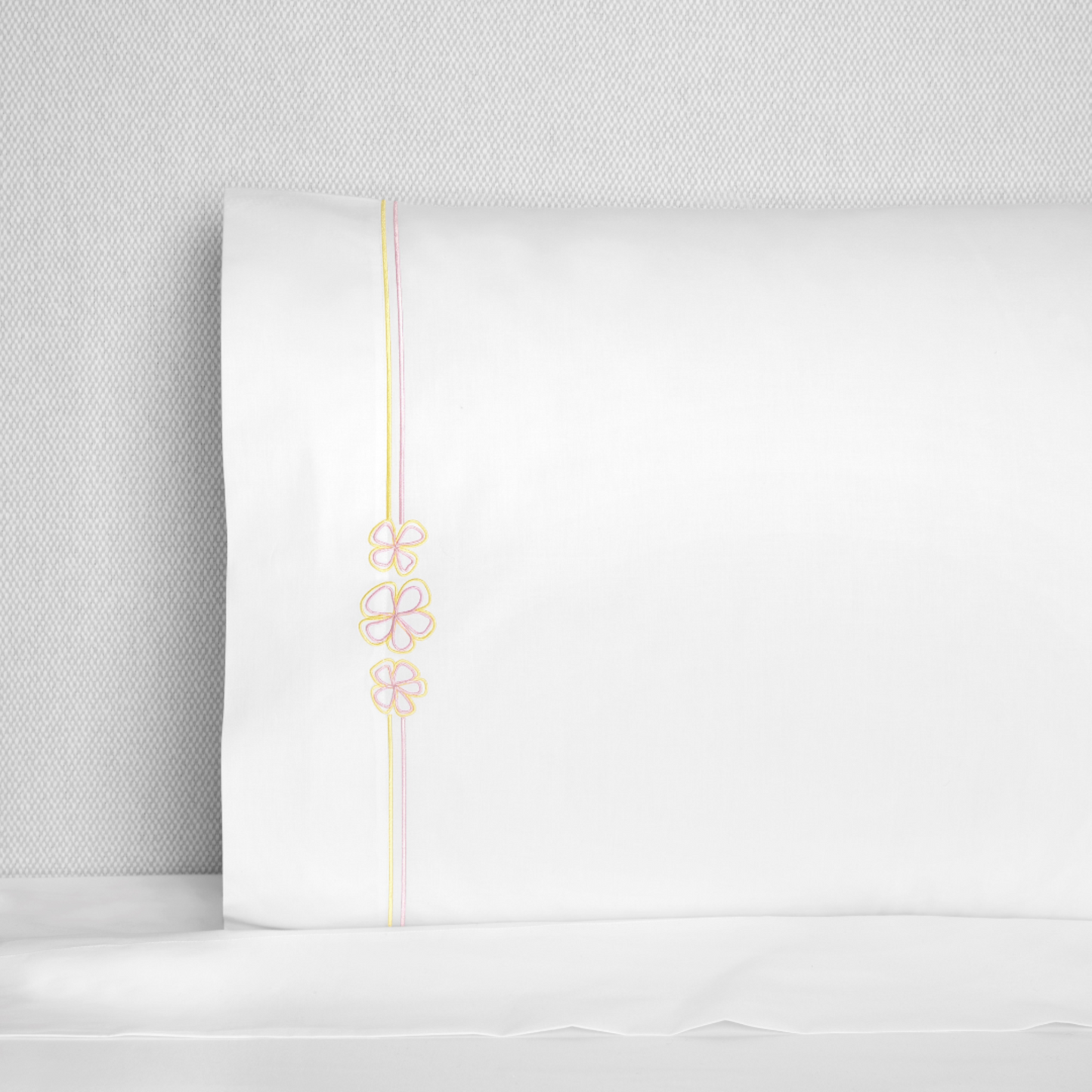 Sferra Fiorina Twin XL Bedding - White/Carnation