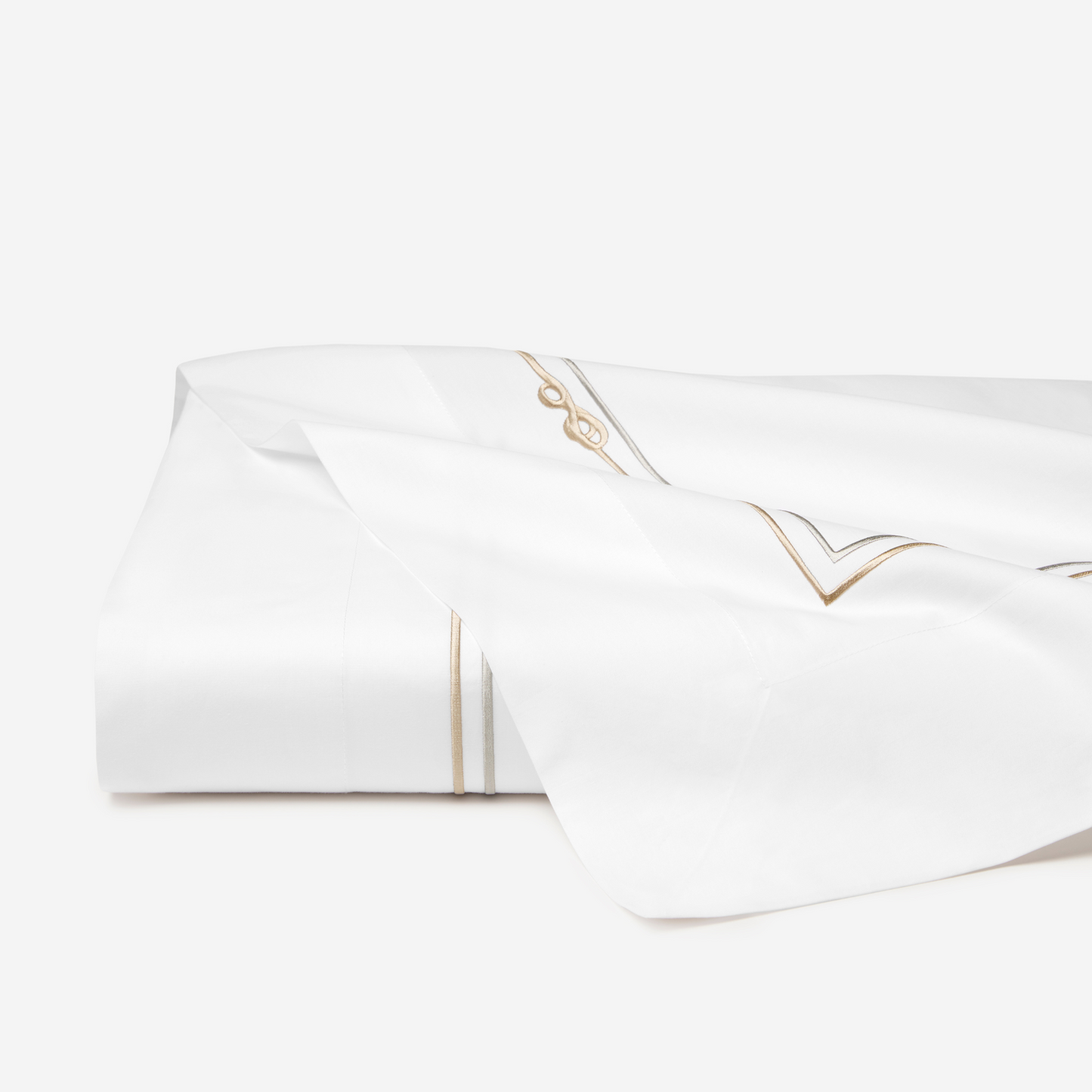 Sferra Squillo Twin XL Bedding - White/Platinum