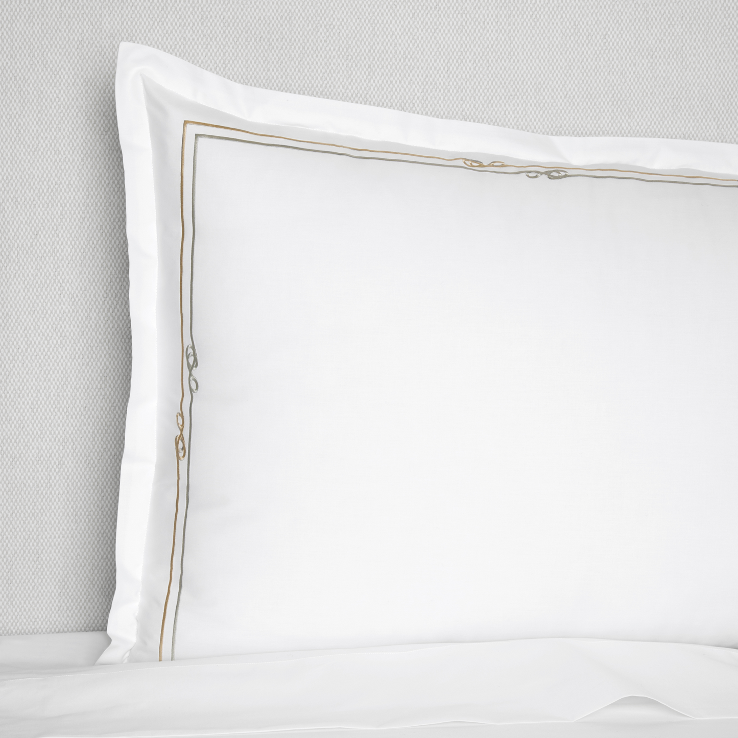 Sferra Squillo Twin XL Bedding - White/Platinum