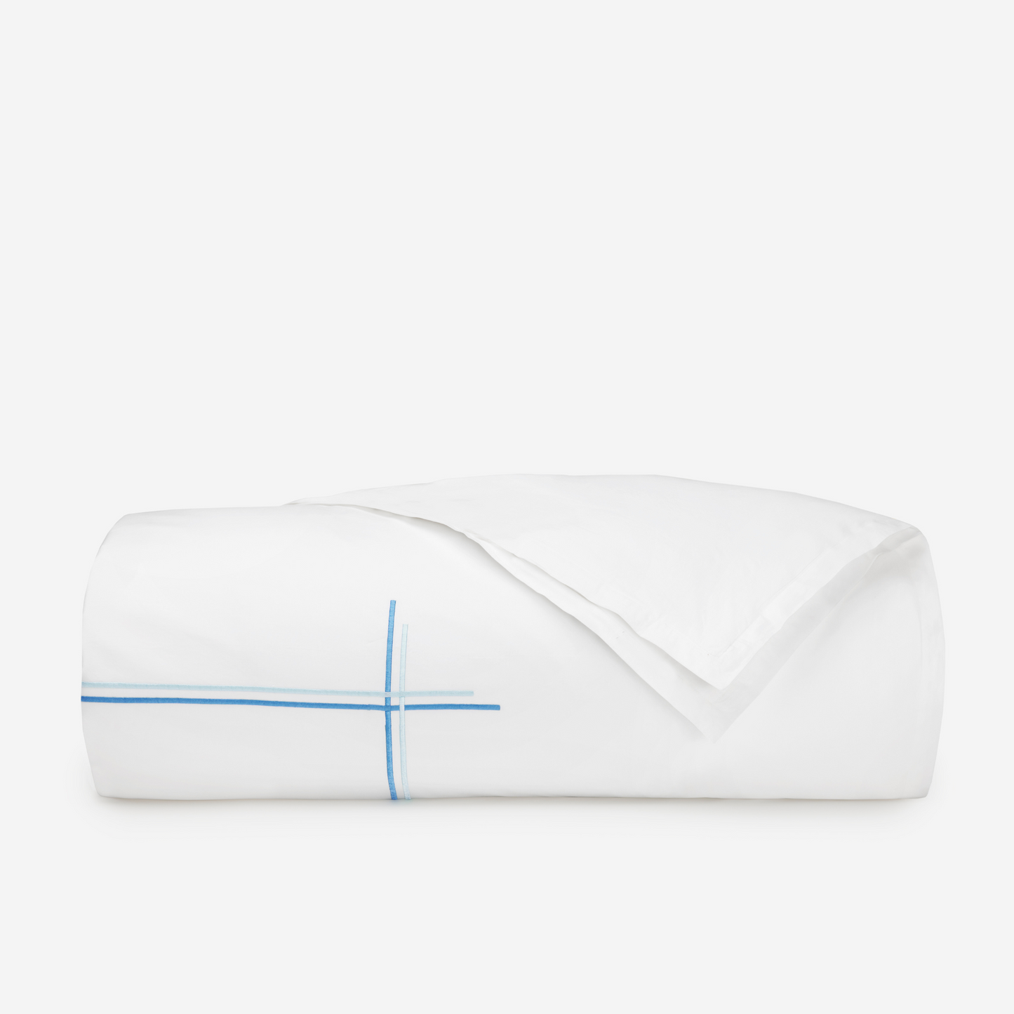 Sferra Tratto Twin XL Bedding - White/Clearwater