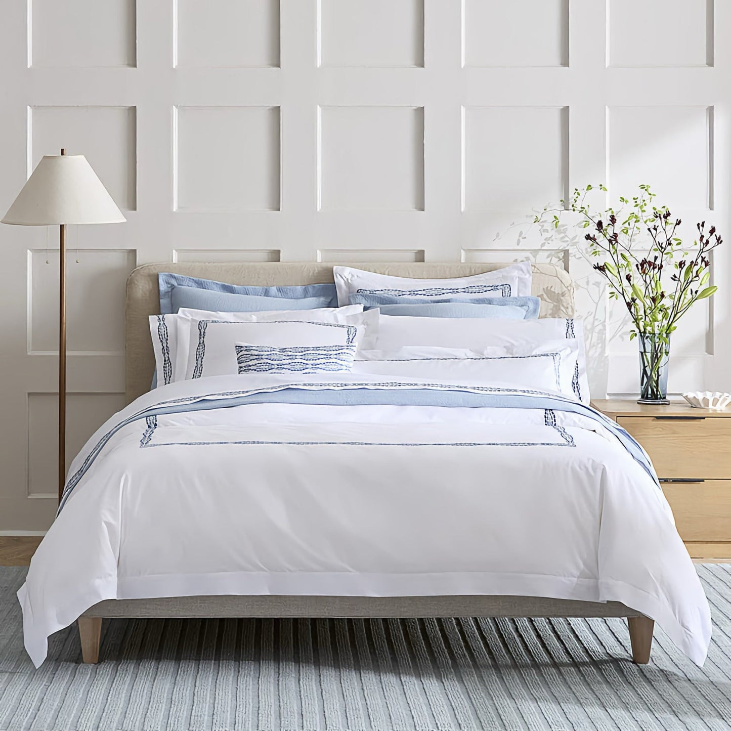 Sferra X Scalamandre Cobblestones Duvet Cover and Shams - Sea