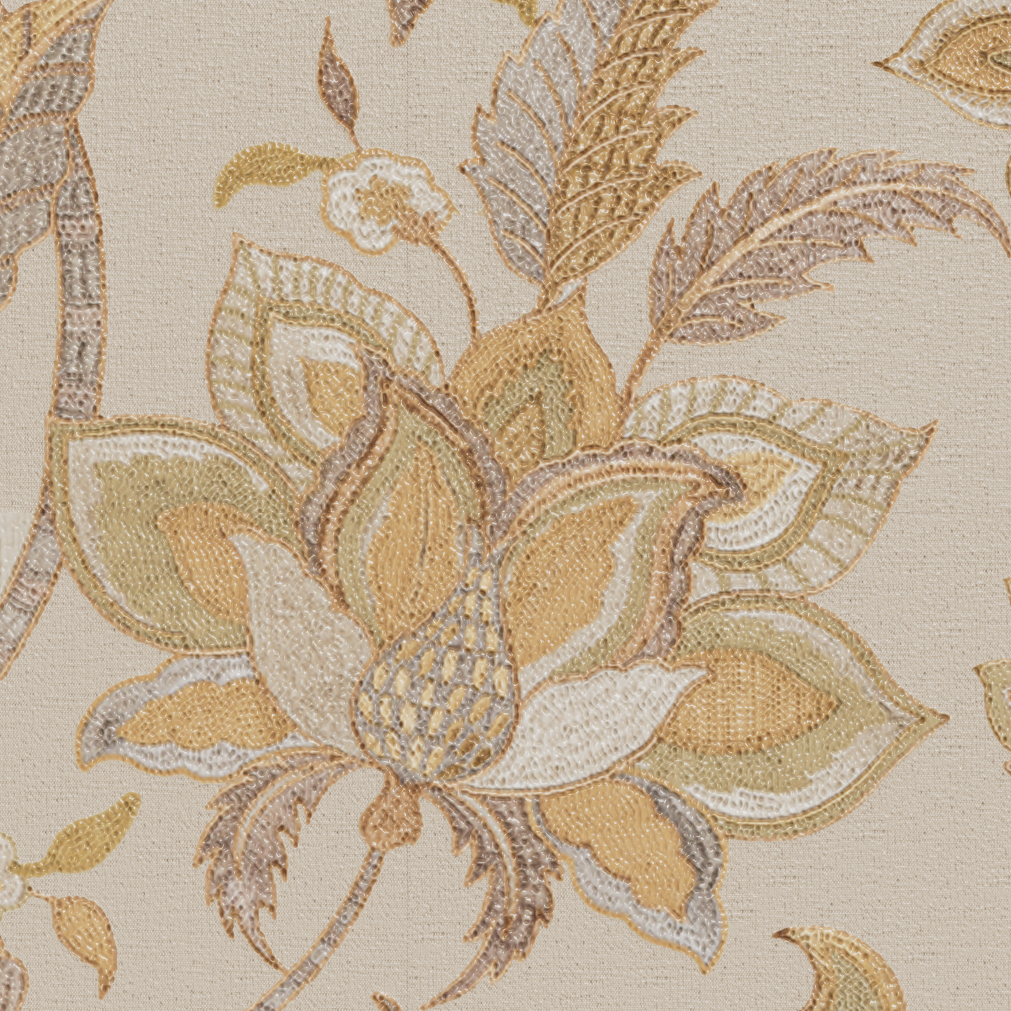 The Met x Ann Gish Bramshill Bedding - Gold/Pumice