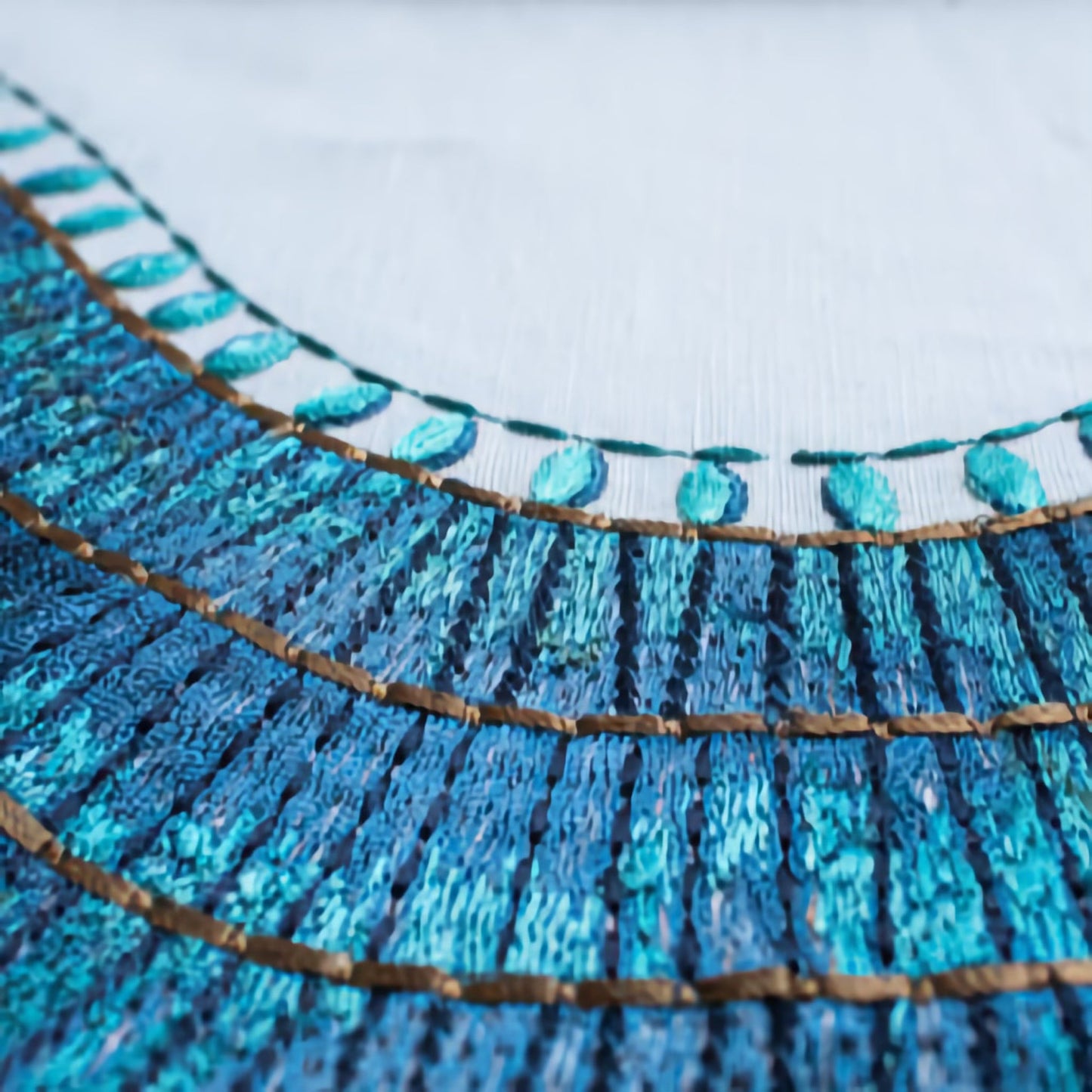 The Met x Ann Gish Egyptian Collar Throw and Decorative Pillow - Nile