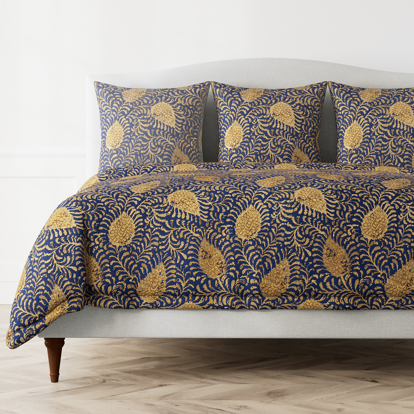 The Met x Ann Gish Kinrande Duvet Cover and Sham - Marine/Gold