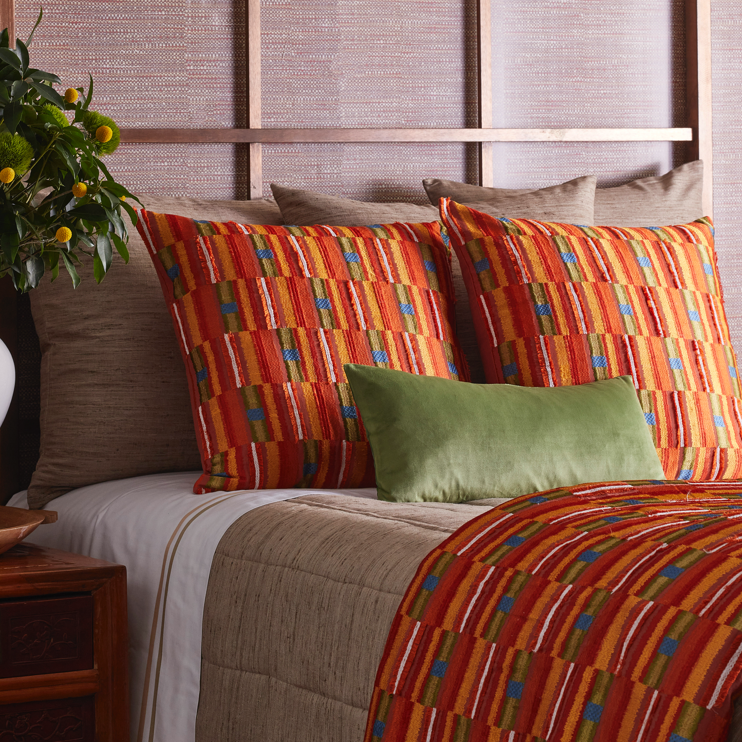 The Met x Ann Gish Pluma Duvet Cover and Decorative Pillow - Multi