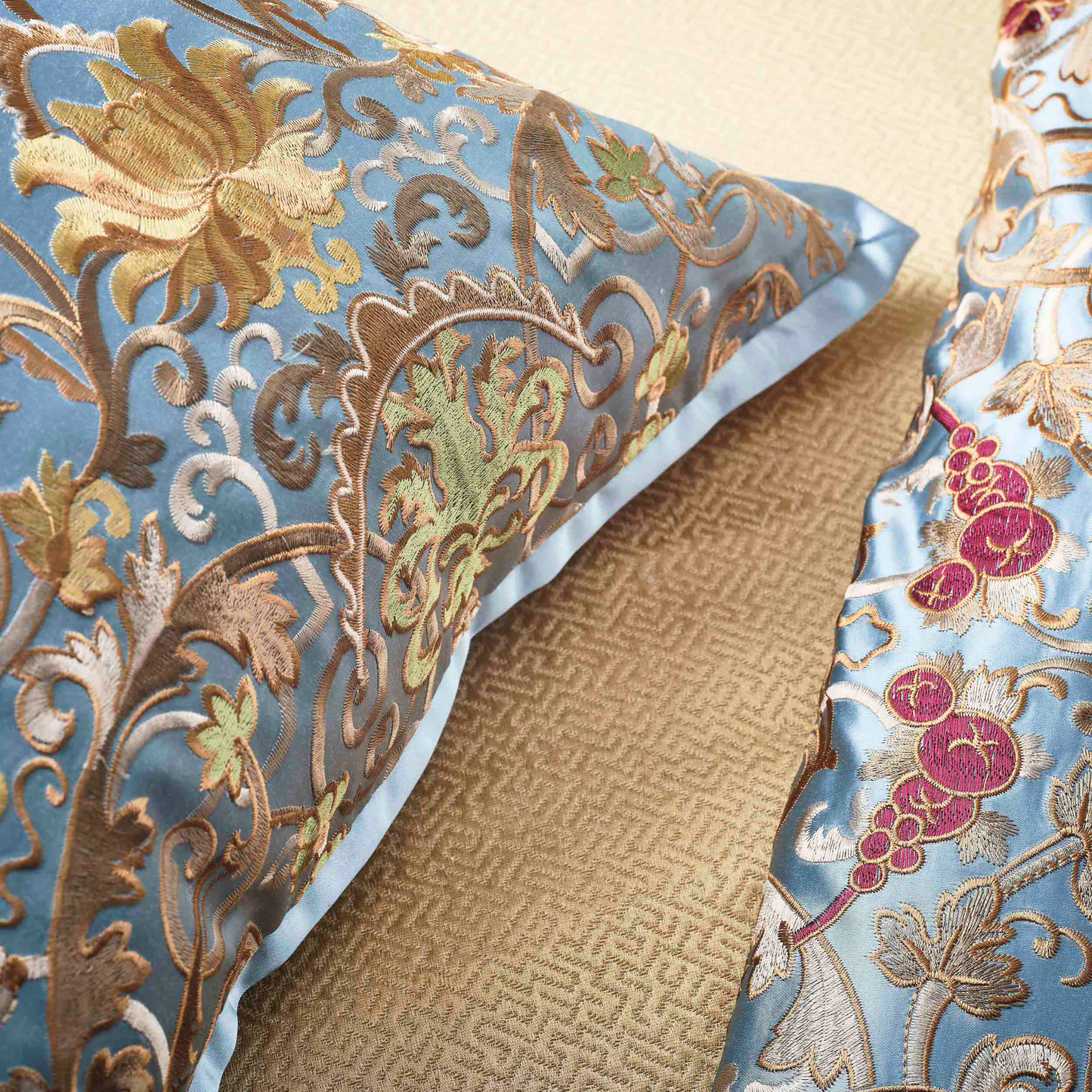 The Met x Ann Gish Venezia Duvet Cover and Decorative Pillow - Sage
