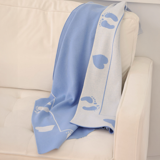 Alashan Stevie Knit Baby Blanket - Blue Lake