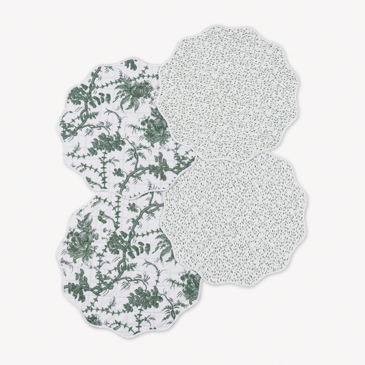 Matouk Reversible Placemat Collection - San Cristobal Green/Celine Grass