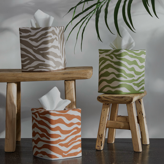 Matouk Schumacher Regine Tissue Box Cover - Coconut