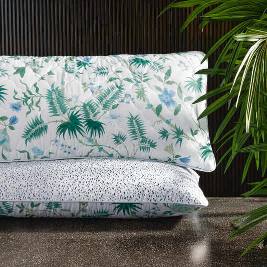 Matouk Schumacher Reversible Pillow Collection - Plamyra Emerald/Celine Blue