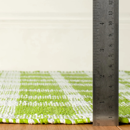 Pine Cone Hill Tattersall Handwoven Indoor/Outdoor Rug - Sprout