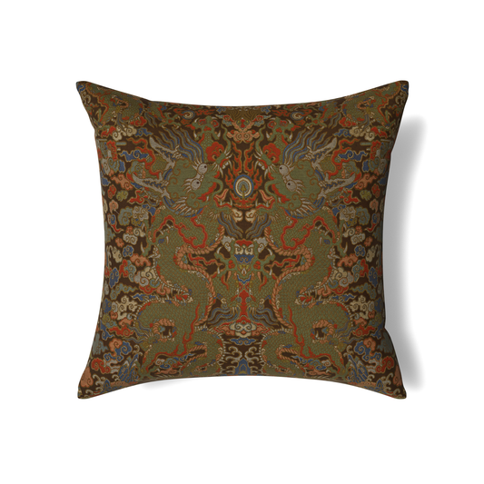 The Met x Ann Gish Dragon Duvet Cover and Decorative Pillow - Multi