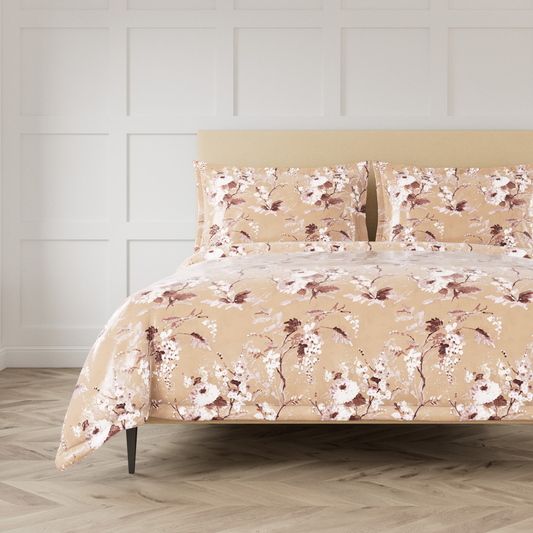 The Met x Ann Gish Jardin Fleur Duvet Cover and Sham - Pink/Gold