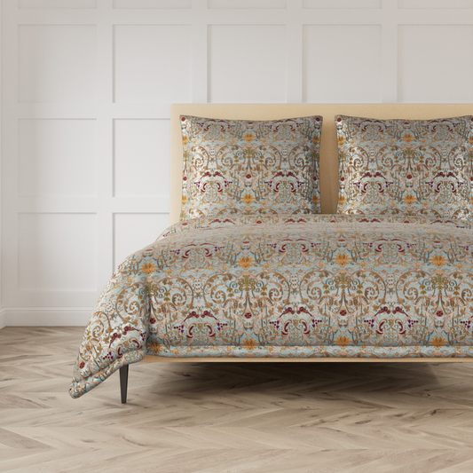 The Met x Ann Gish Venezia Duvet Cover and Decorative Pillow - Blue