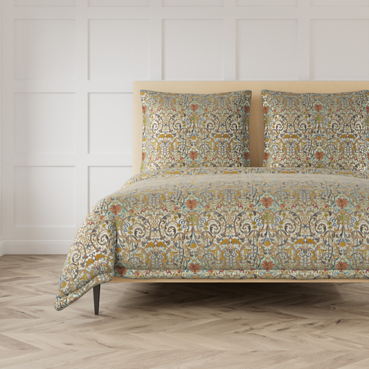 The Met x Ann Gish Venezia Duvet Cover and Decorative Pillow - Sage
